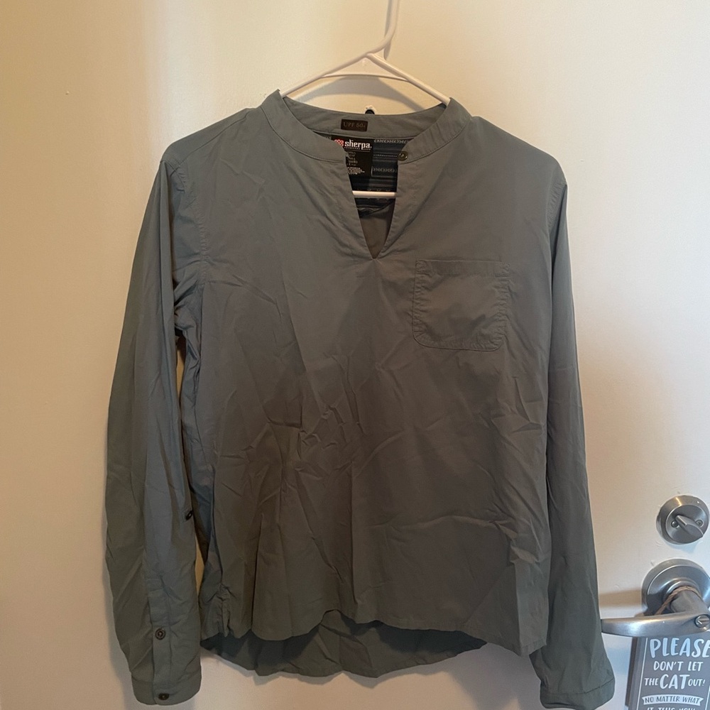 Sherpa Adventure Gear Grey/Green Long Sleeve UPF 50+